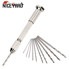 NICEYARD Hand Drill Rotary Tools Mini High precision Woodworking Drilling With Keyless Chuck +10pc Twist Drill Bit 2024 - buy cheap