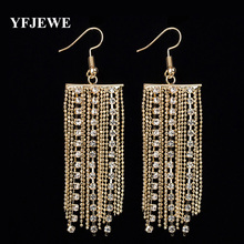 YFJEWE Fashion Elegant All-match Ear Hook Crystal Tassel Earrings For Women Full Rhinestone Claw Earrings Wholesale Jewelry E231 2024 - buy cheap