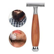 Shaving Brush Men's Classic Double Blade Safety Shaving Razor Manual Wood Handle Shaver Safety Razor 2024 - buy cheap