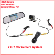 CCD HD Waterproof Parking Monitors System, LED Night Vision 170 Car Rear View Camera With 4.3 inch Car Rearview Mirror Monitor 2024 - buy cheap