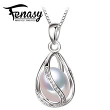 FENASY natural freshwater Pearl retro Pendant Necklace Natural real genuine Pearl 925 sterling silver fashion cage Pendant 2024 - buy cheap
