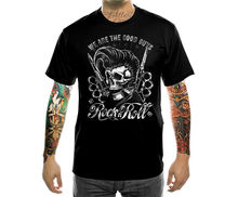 100% Cotton for Man Shirts Rock N Roll T-Shirt Herren 50s FTW Rockabilly Skull Hot Rod Biker Print Tee Shirts 2024 - buy cheap
