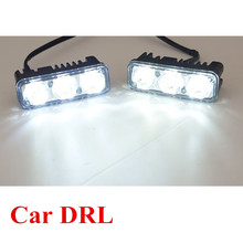 Fonte de luz universal para carro, lâmpada automática de alta potência 2x6 led 9w à prova d'água 12v drl com luz branca de circulação diurna 2024 - compre barato