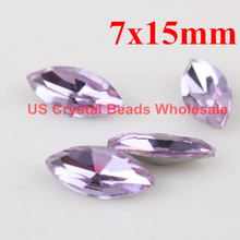Free shipping! Wholesale 100pcs/lot AAA TOP quality 7X15mm marquise crystal fancy stones violet colour F1517 2024 - buy cheap