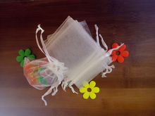 Bolsa de Organza de 11x16cm, 50 Uds., bolso de lazo blanco, bolsas de embalaje para té de joyería/regalo/comida/dulces, bolsa transparente, bolsa de hilo pequeña 2024 - compra barato