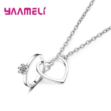 Hot Fashion Heart Pendant Necklace Women Romantic Wedding Engagement 925 Sterling Silver Color Jewelry For Sale 2024 - buy cheap