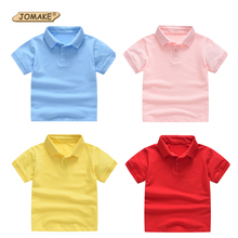 JOMAKE/рубашка поло для мальчиков детская футболка с короткими рукавами летняя одежда для девочек рубашки поло детская одежда детские топы, хлопковые футболки 2024 - купить недорого