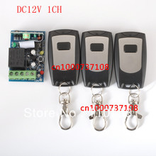 Free shipping 12V 1ch wireless remote control light/door switch system 1 Receiver &3 Transmitter Learning code 315/433mhz z-wave 2024 - buy cheap