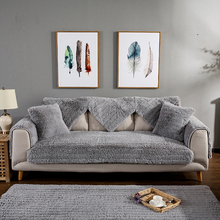 Capa de sofá de pelúcia, toalha macia, cobertura para sofá, assento resistente, capa sólida para sala de estar, decoração em forma de l, 1 peça 2024 - compre barato