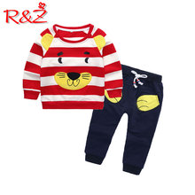 R & Z-Camiseta de cachorro de dibujos animados para niño, conjunto de algodón coreano, pantalones de dos piezas, primavera y otoño, novedad de 2019 2024 - compra barato