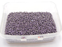 10000 Glass Seed Beads 1.5mm (12/0) silver lined Purple + Storage Box 2024 - buy cheap