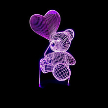 Luces de fiesta con holograma 3D para novia, regalo romántico de amor, regalo de aniversario, regalo de San Valentín, 7 colores 2024 - compra barato