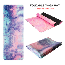 Tie-dyed Natural Rubber Yoga Mat 1.5MM Colored Suede Antiskid Fitness Mat Dance 183*68CM Bodybuilding Yoga Training Supplies 2024 - buy cheap