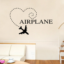 Avião Adesivos de Parede Sala Dos Meninos Dos Desenhos Animados de Decoração Para Casa Crianças Decoração do Quarto Removível Acessórios de Decoração Para Casa Arte Mural Poster 2024 - compre barato