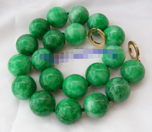 stunning big 12mm round green crude beads necklace 18" 2024 - buy cheap