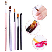 1 Pc Gradient Acrylic Brush UV Gel Painting Pen Red Pink Black Wooden Handle  Nail Art Tool Soft Black Sponge Pen 2024 - buy cheap