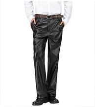 Pantalones de piel de imitación con cremallera para hombre, ropa de calle, estilo Hip Hop, Corte recto 2024 - compra barato