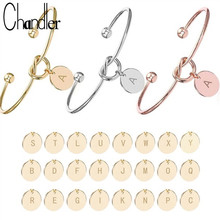 Chandler 26  Initial Letter Charm Bracelet For Women Men Lovers Heart Bangle Rose Gold Alloy Female Personality Jewelry 2024 - buy cheap