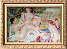 Pintura al óleo de mujer de alta calidad + 100% hecha a mano de los bañadores de Pierre Auguste Renoir, reproducción artística 2024 - compra barato