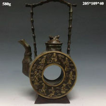 Collection Chinese Copper Teapot Carving 8 immortals with Ming Dynasty Xuande Mark 2024 - buy cheap
