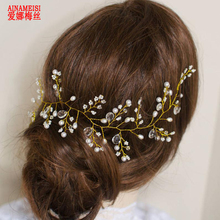 Fashion Hair Vine Wedding Hair Accessories Beads Pearl Bridal Headbands for Women Crystal Crown Floral Elegant Hair Ornaments 2024 - buy cheap