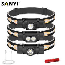 Sanyi D25 XM-L2 LED Mini Headlight Headlamp 6-Mode USB Charging 18650 Flashlight Camping Hunting Frontal Head Lantern Torch Lamp 2024 - buy cheap