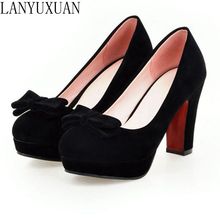 LANYUXUAN Big Size 34~43 Shoes Woman High Heels round toe Pumps sweet wedding shoes Zapatos Mujer sapatos femininos 215-3 2024 - buy cheap