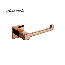 Smesiteli-colgador cuadrado de latón para lavabo, accesorios de baño, color oro rosa/Negro, rollo de papel de inodoro, soporte de pañuelos, montado en la pared 2024 - compra barato