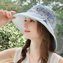 Шляпа от солнца Женская, весенне-летняя шляпа с солнцезащитным козырьком, Корейская версия, соломенная шелковая пляжная шляпа с защитой от УФ-лучей, дышащая Кепка H208 2024 - купить недорого
