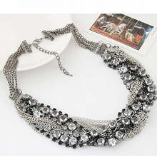 Fashion Jewelry Twisted Full Rhinestone Short Necklace Chunky Necklace for Women Choker Charm Collares 2024 - buy cheap