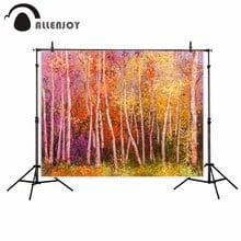 Allenjoy photography background autumn forest tree oil painting colorful backdrop photocall photobooth decoration portrait 2024 - buy cheap