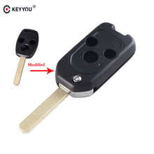 KEYYOU-funda de 3 botones para llave de coche, carcasa de mando a distancia plegable, modificada, para Honda ACCORD Civic CR-V Pilot Fit 2024 - compra barato