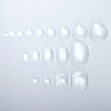 10 lâmpadas 10mm /25mm/18x5mm/30x40mm, vidro de aumento transparente com parte traseira lisa e tampa de cabochão para fazer joias diy 2024 - compre barato