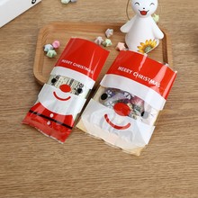 100pcs/lot 2size Plastic bags, Red Santa Claus cookie packaging bags 7x15cm 10x13.5cm cupcake bags gift bag free shipping 2024 - buy cheap