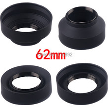 62mm 3-Stage 3 in1 Collapsible Rubber Foldable Lens Hood 62mm DSIR Lens for canon nikon Sony Pentax Fujifilm Olympus camera 2024 - buy cheap