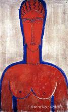 Pintura moderna mulher Buste Amedeo Modigliani pintados à Mão de Alta qualidade Grande Vermelho 2024 - compre barato