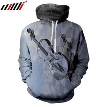 UJWI Autumn New Men's Fashion Hoodies 3D Printed Guitar Long Sleeve Pullover Man Loose Hooded Unisex Clothing Wholesale 2024 - buy cheap