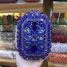 woman champagne/Royal blue/red crystal diamond chain handbag evening bag clutch purse wallet crossbody messenger bags for lady 2024 - buy cheap