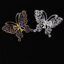 Broche de borboleta colorida 3 tamanhos, broche de liga de strass inspirado em vintage 2024 - compre barato