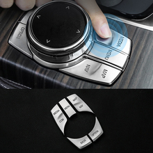 ABS Chrome 5pcs Car Multimedia Switch Buttons Cover Sticker Trim For BMW 5 Series 2018 528 530 540li 2024 - buy cheap