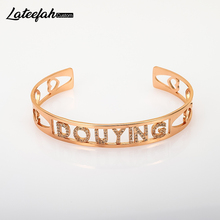 Lateefah Custom Name ID Bar Bracelet Gold Cubic Zirconl Initial Charm Bracelets For Women Personalize Jewelry Best Friends Gift 2024 - buy cheap
