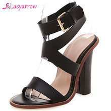 Lasyarrow size 32-48 new summer sandals buckle super high heels shoes women ladies prom wedding shoes elegant women sandals J870 2024 - buy cheap