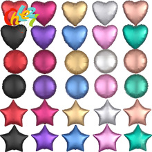 50pcs/lot 18-inch Metal chrome Foil balloon Heart Star Round Matte frosted helium ballons Birthday Wedding party decor wholesale 2024 - buy cheap