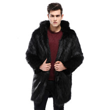 Hot Men's Fur coat Autumn and Winter Fur Coat long Thick Warm European and American imitation fur Men's clothing Size L-XXL XXXL 2024 - buy cheap