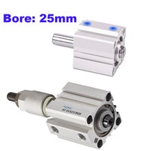 Double rod/Adjustable stroke 10/20/30/40/50/75/100mm double acting air cylinder SDAD/SDAJ 25mm bore compact pneumatic cylinder 2024 - buy cheap