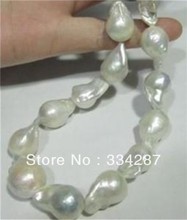 BIG!AAA+ SOUTH SEA WHITE BAROQUE PEARL NECKLACE 18 INCH 2024 - buy cheap