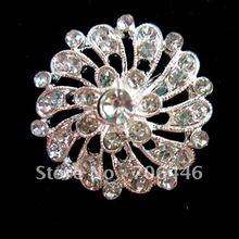 Sparkly Silver Color Clear Rhinestone Crystal Small Flower Pin Brooch 2024 - купить недорого