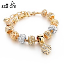 Szelam, Новое поступление, Европейский Шарм, хрустальные браслеты и браслеты, модные золотые браслеты для женщин, Pulseira Feminina Sbr160057 2024 - купить недорого