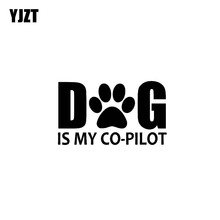YJZT 17 см * 10,2 см собака моя CO-PILOT Наклейка виниловая Автомобильная наклейка собака на доске щенок черный/серебристый C10-00763 2024 - купить недорого