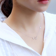 Женское Ожерелье с пятиконечной звездой и цепочкой до ключицы, простое, милое, необычное, серебряное, в стиле «Дикая звезда», SNE091 2024 - купить недорого
